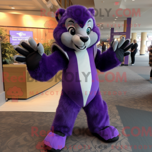 Purple Skunk mascot costume...