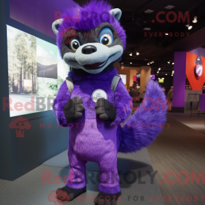 Purple Skunk mascot costume...