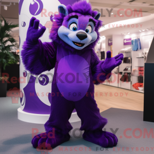 Purple Skunk mascot costume...