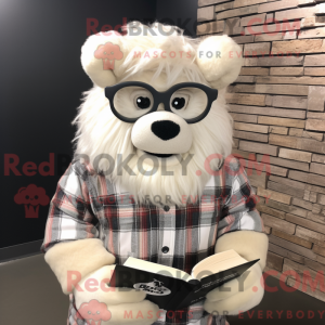 Hvid Bison maskot kostume...
