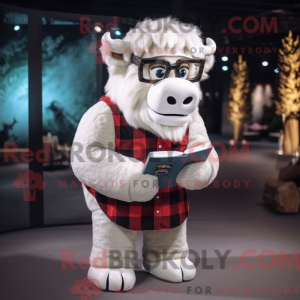 Hvid Bison maskot kostume...