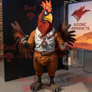Rust Rooster maskot kostume...
