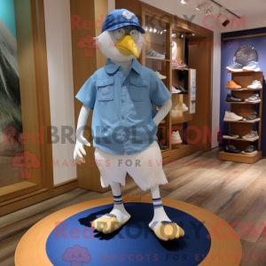 Blue Seagull mascot costume...