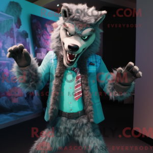 Teal Werewolf maskot...