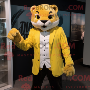 Costume mascotte Puma jaune...