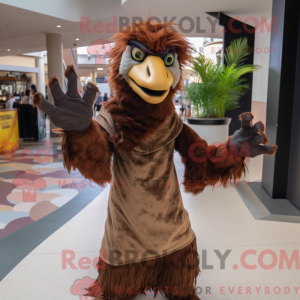 Brown Utahraptor mascot...