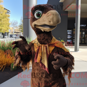 Brown Utahraptor mascot...