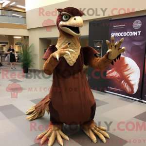 Brown Utahraptor mascot...