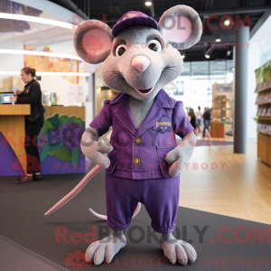 Purple Rat mascot costume...