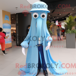 Sky Blue Squid mascot...