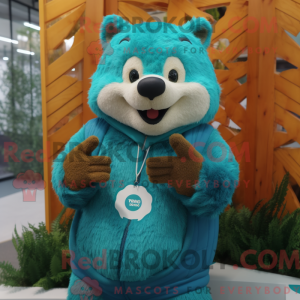 Turquoise Beaver mascot...