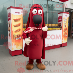 Maroon Hot Dogs mascot...