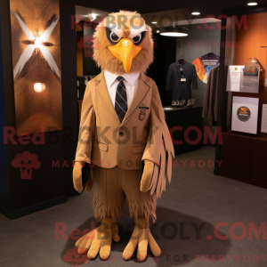 Tan Eagle mascot costume...