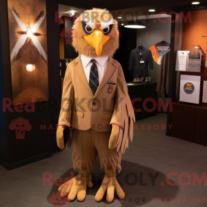 Tan Eagle maskotdraktfigur...