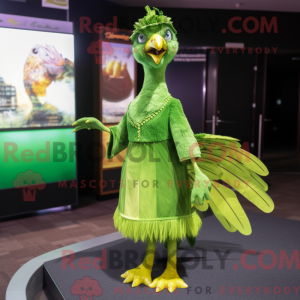 Limegrøn fasan maskot...