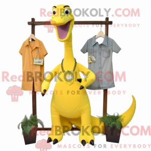 Yellow Brachiosaurus mascot...