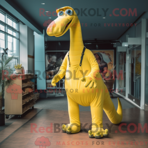 Gul Brachiosaurus maskot...