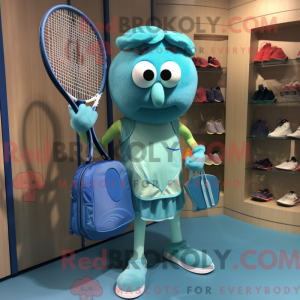 Turquoise Tennis Racket...