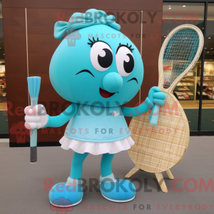 Turquoise Tennis Racket...