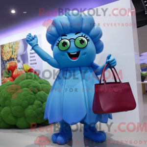 Sky Blue Broccoli maskot...