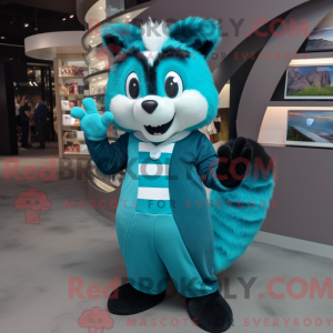 Cyaan Skunk mascottekostuum...