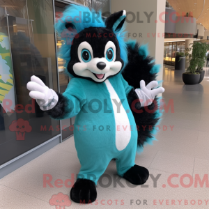 Cyan Skunk Maskottchen...