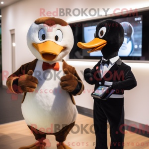 Brown Goose mascot costume...
