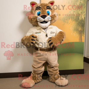 Tan Bobcat mascot costume...