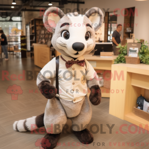 Beige Civet maskot kostume...