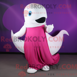 Magenta Beluga Whale maskot...