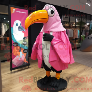 Pink Toucan maskot kostume...