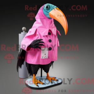 Pink Toucan mascot costume...