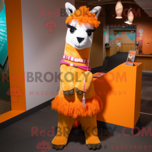 Orange Llama mascot costume...
