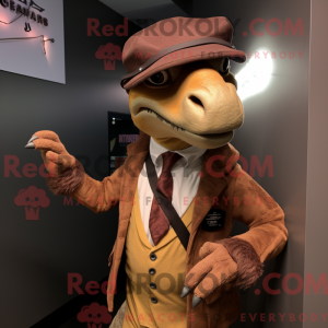 Brun Deinonychus maskot...