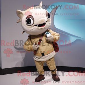 Beige Tuna maskot kostume...