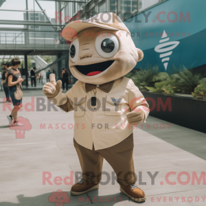 Beige Tuna maskot kostume...