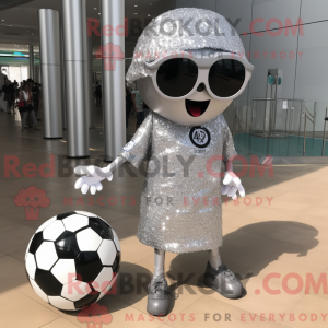 Silver Soccer Goal mascot...