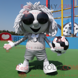 Silver Soccer Goal mascot...