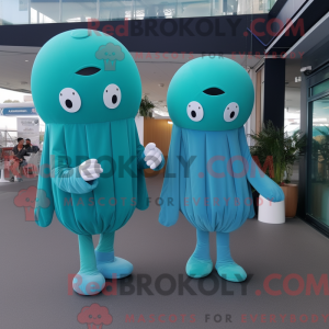 Teal Jellyfish mascot...