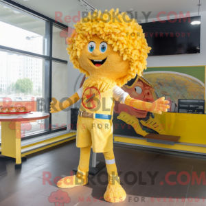 Yellow Pizza mascot costume...