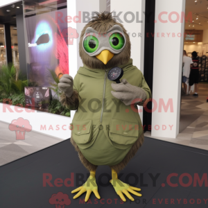 Olive Quail mascot costume...