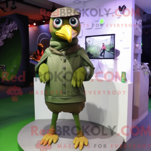Olive Quail mascot costume...