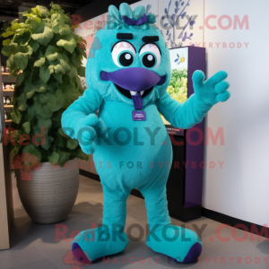 Teal Grape maskot kostume...