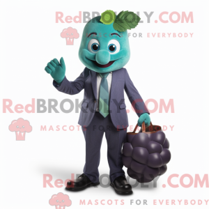 Teal Grape mascottekostuum...