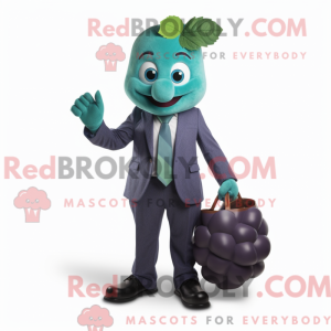 Teal Grape maskot kostume...