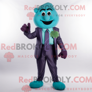 Teal Grape maskot kostume...