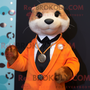 Orange Otter mascot costume...
