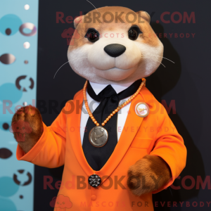 Orange Otter Maskottchen...