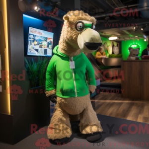 Green Camel mascot costume...