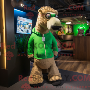 Grøn Camel maskot kostume...